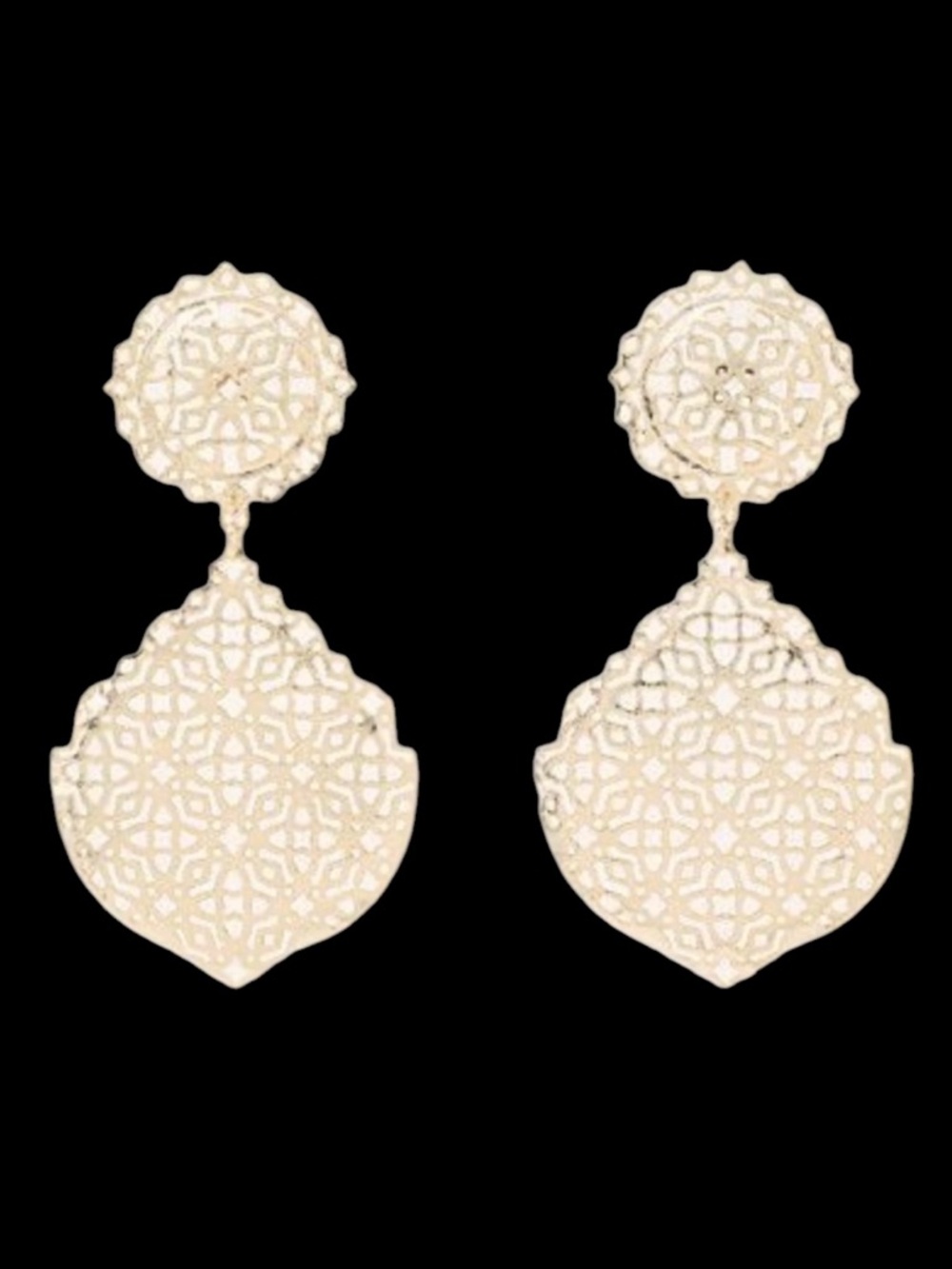 Kendra Scott Genevieve Gold Vintage Filigree Statement Earrings